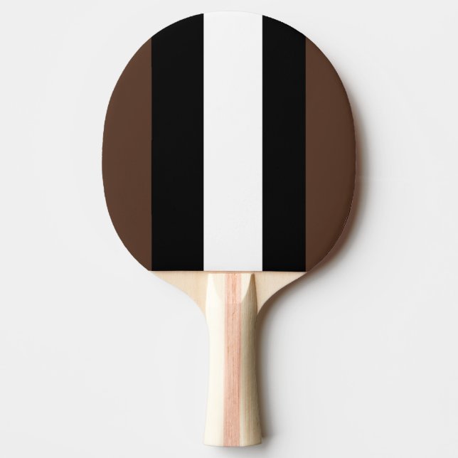Pala De Ping Pong Rayas marrones, negras y blancas (Anverso)