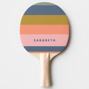 Pala De Ping Pong Rayas Modernas Elegantes Tonos Terrosos Personaliz