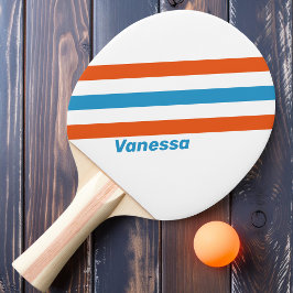 Pala De Ping Pong Rayas nostálgicas de verano con nombre