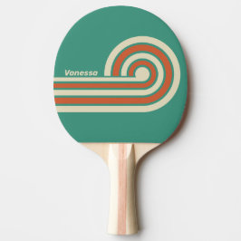 Pala De Ping Pong Rayas Retro Atemporales con Nombre