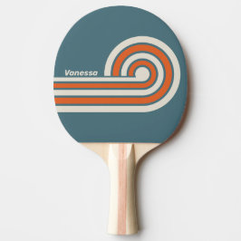 Pala De Ping Pong Rayas Retro de Surfside con Nombre