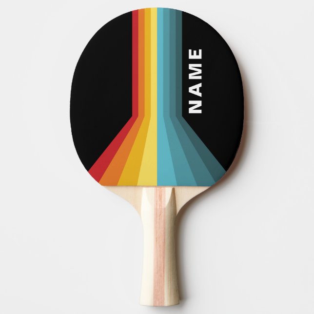 Pala De Ping Pong Rayas retro personalizadas (Anverso)