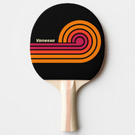 Pala De Ping Pong Rayas Retro VHS con Nombre