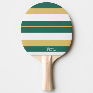 Pala De Ping Pong Rayas Rítmicas Líneas Verde Dorado Blanco
