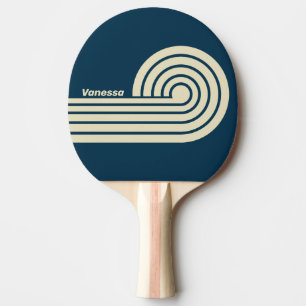 Pala De Ping Pong Rayas rizadas dobles desvanecidas en azul marino r