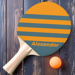 Pala De Ping Pong Rayas Soleadas Vintage Sport con Nombre