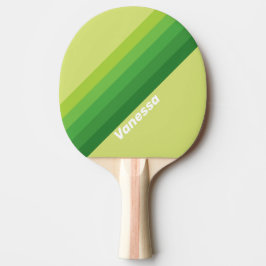 Pala De Ping Pong Rayas Verdes de Almohadilla con Nombre