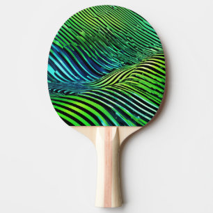 Pala De Ping Pong Rayas verdes neón futuristas