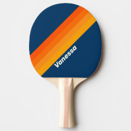 Pala De Ping Pong Rayas Vintage Azules con Nombre