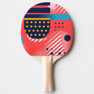 Pala De Ping Pong Rayas y formas en colores vivos