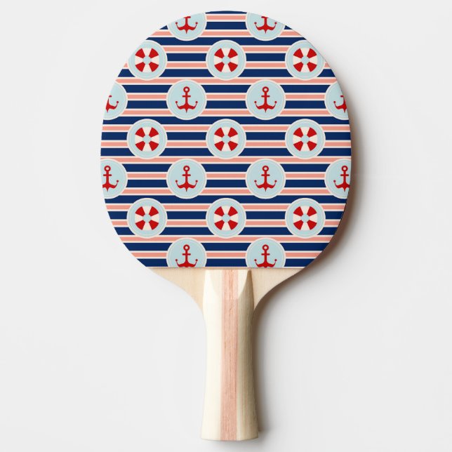 Pala De Ping Pong Rayas y modelo de puntos náuticos (Anverso)