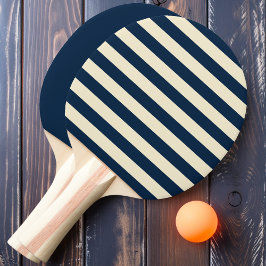 Pala De Ping Pong Rayas y sólido azul marino Polo