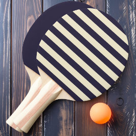 Pala De Ping Pong Rayas y sólido de Polo de Océano de Medianoche