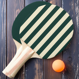 Pala De Ping Pong Rayas y Sólido de Verde Salvia en Polo