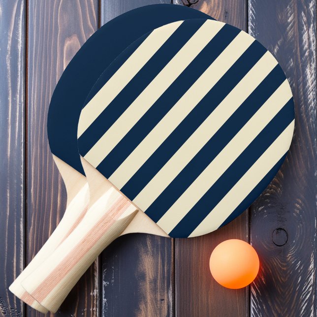 Pala De Ping Pong Rayas y Sólido Polo Azul Mar Profundo (Subido por el creador)