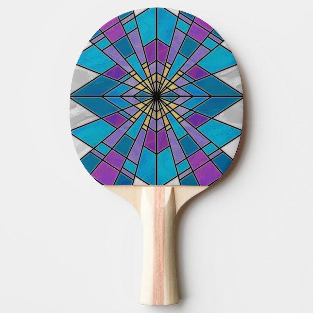 Pala De Ping Pong Rayo de cristal de Stain azul y púrpura (Anverso)