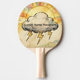 Pala De Ping Pong Rayo de nube, rayos de sol, color pastel, cielo