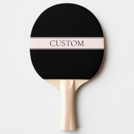 Pala De Ping Pong Rayo Rubor rosa claro y texto editable elegante