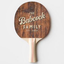 Pala De Ping Pong Reclaimed Wood Retro Family Name & Year