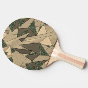 Pala De Ping Pong Recorte triangular beige sobre el "fondo verde osc
