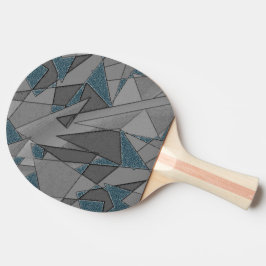 Pala De Ping Pong Recortes de triángulo grises con piezas azul oscur