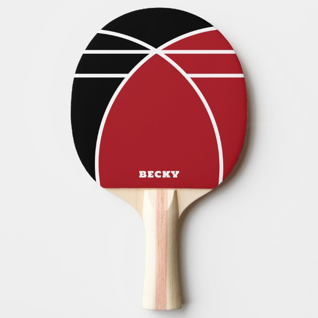 Pala De Ping Pong Red and Black Personalized Ping Pong Paddle (Anverso)