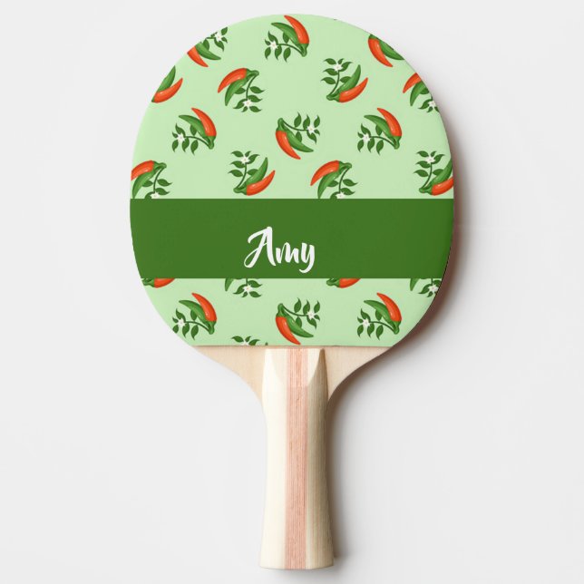 Pala De Ping Pong Red and green chili peppers pattern (Anverso)