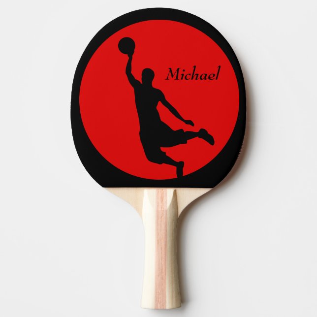 Pala De Ping Pong Red Black Basketball Slam Dunk Personalizado (Anverso)