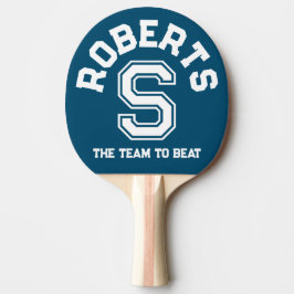 Pala De Ping Pong Red blue custom monogram name initial and team