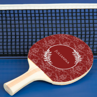 Pala De Ping Pong Red Elegant Damask Ping Pong Paddle