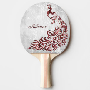 Pala De Ping Pong Red Peacock Personalizado Ping Pong Paddle