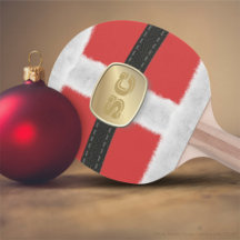 Red Santa Fiesta Ping Pong Paddle