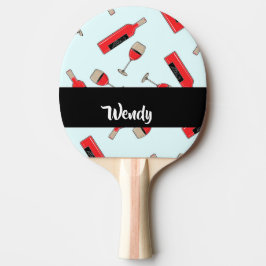 Pala De Ping Pong Red wine bottles and glasses pattern