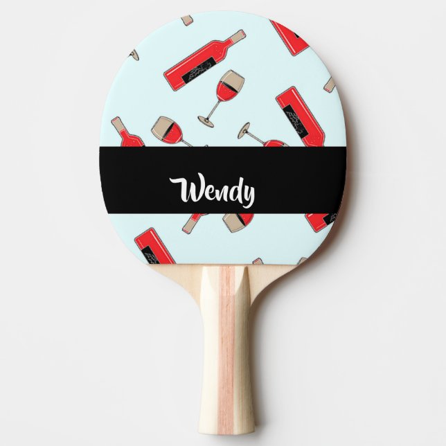 Pala De Ping Pong Red wine bottles and glasses pattern (Anverso)