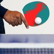 Red y Aqua Ping Pong Paddle