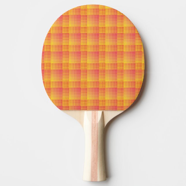 Pala De Ping Pong Red Yellow Checker Abstract Pattern (Anverso)