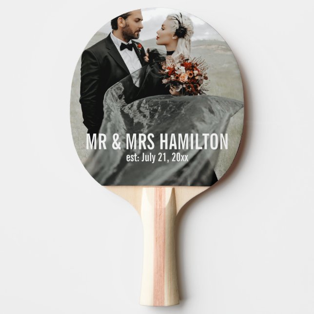 Pala De Ping Pong Regalo de Boda fotográfico personalizado (Anverso)