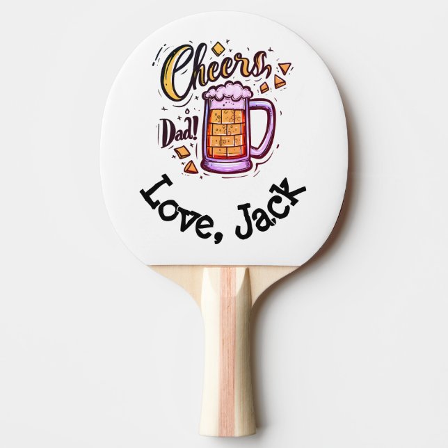 Pala De Ping Pong Regalo del Día del Padre Personalizado de los Niño (Anverso)