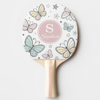 Pala De Ping Pong Regalo personalizado monograma mariposa niñas