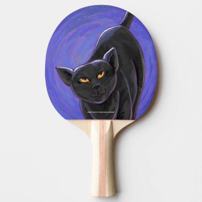 Pala De Ping Pong Regalos y accesorios del gato negro (Anverso)