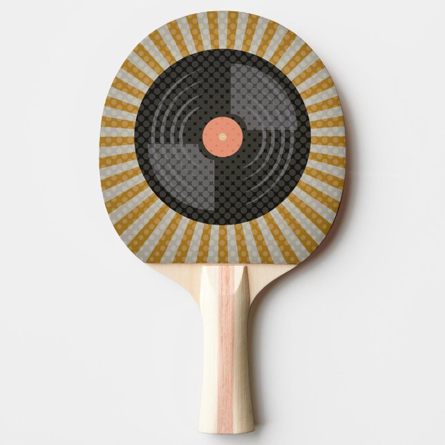 Pala De Ping Pong Registro de cosecha (A ping pong paddle with a design of a vinyl record in the center!)