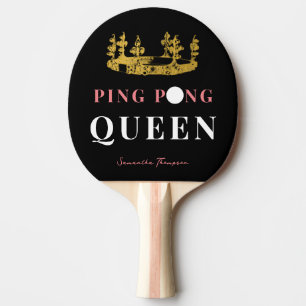Pala De Ping Pong Reina de tenis de la corona de oro negro personali