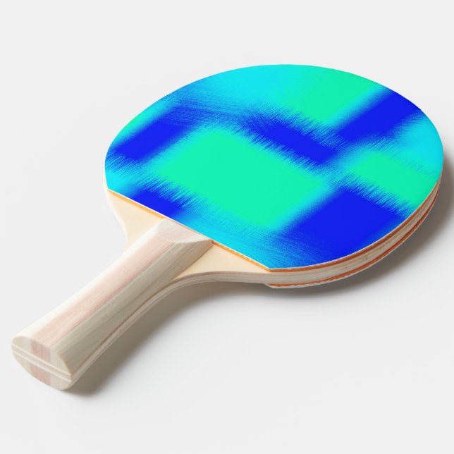 Pala De Ping Pong Remiendo azul y verde (Ángulo trasero)