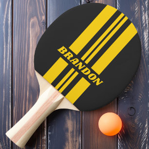 Pala De Ping Pong Remo Amarillo Dual Franja de Rally con Nombre