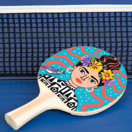 Pala De Ping Pong Remo de Arte Popular Mexicano Boho Colorido