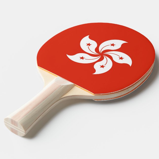 Pala De Ping Pong Remo de ping pong con bandera de Hong Kong (Ángulo frontal)