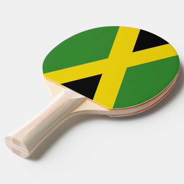 Pala De Ping Pong Remo de ping pong con bandera de Jamaica (Ángulo frontal)