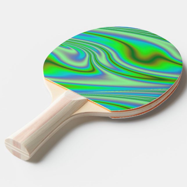 Pala De Ping Pong Remolino abstracto verde (Ángulo trasero)