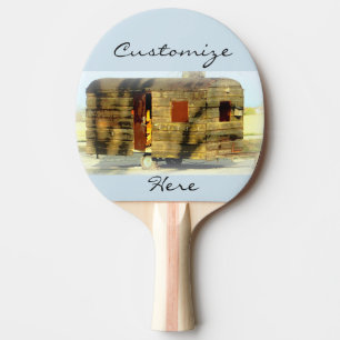 Pala De Ping Pong Remolque de viaje de madera desgastada por el clim