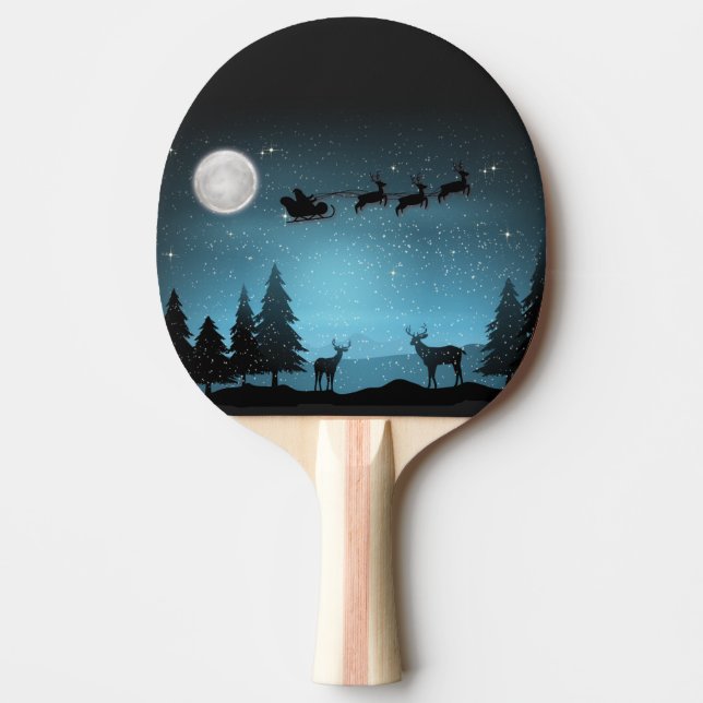 Pala De Ping Pong Renos Adorables De Noche (Anverso)